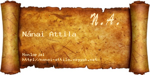 Nánai Attila névjegykártya